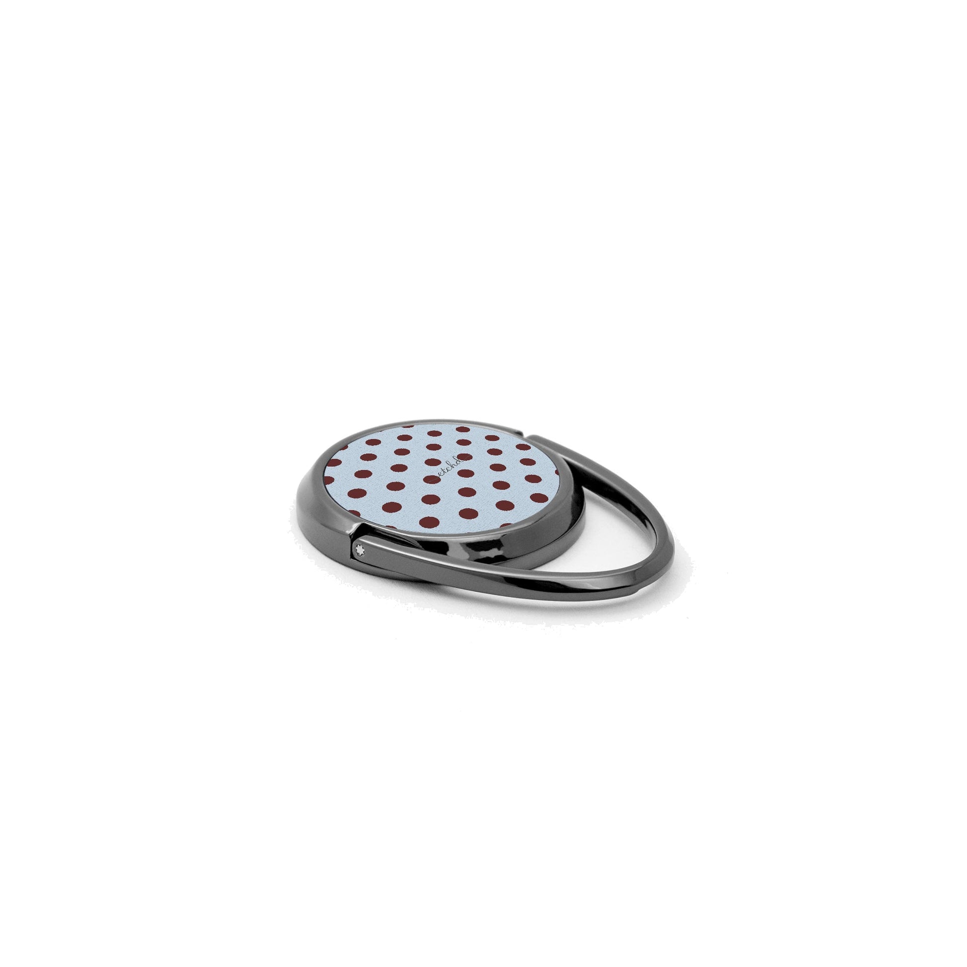 Blue & Cherry Polka Dot Phone Ring Holder by etchd, view 2