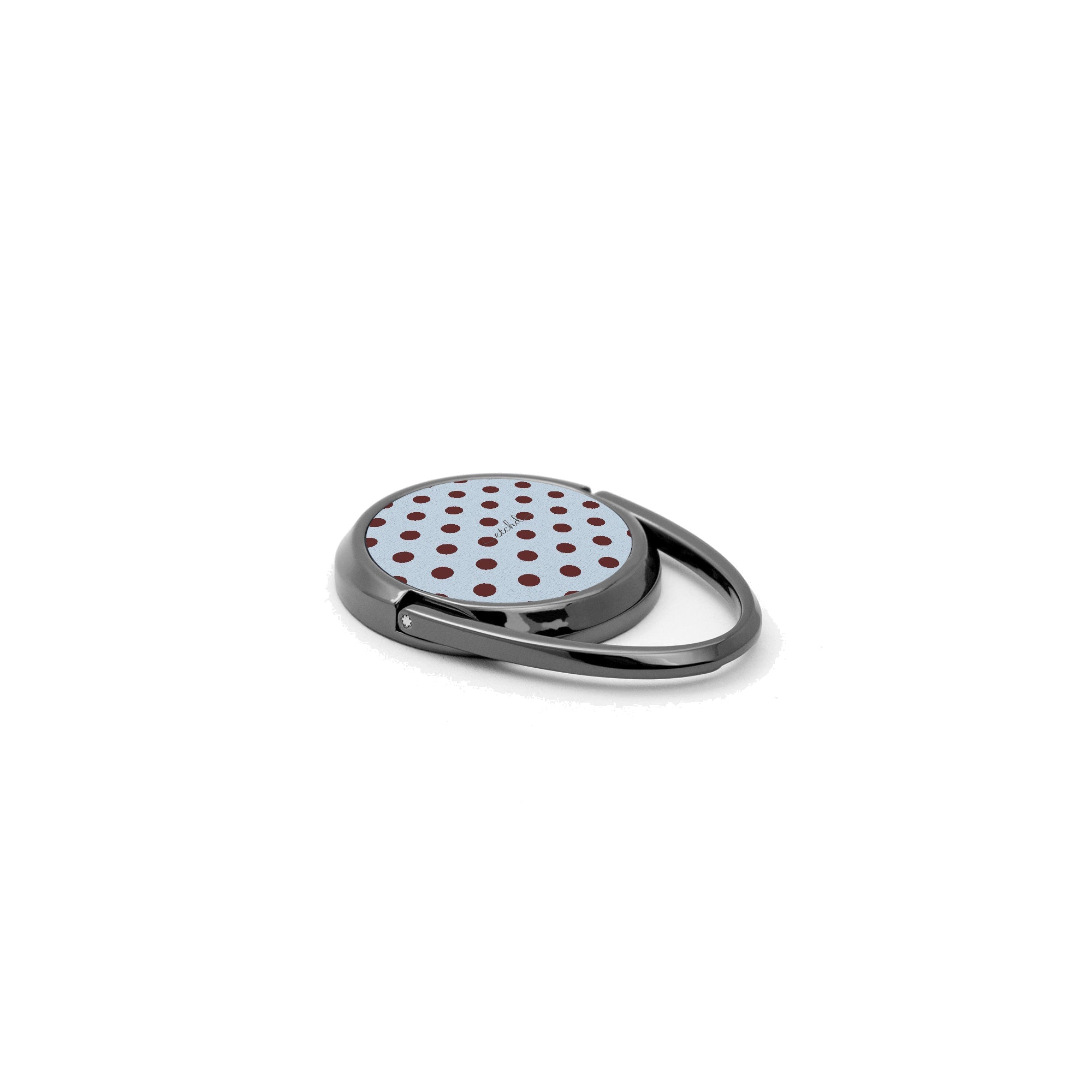 Blue & Cherry Polka Dot Phone Ring Holder by etchd, view 2