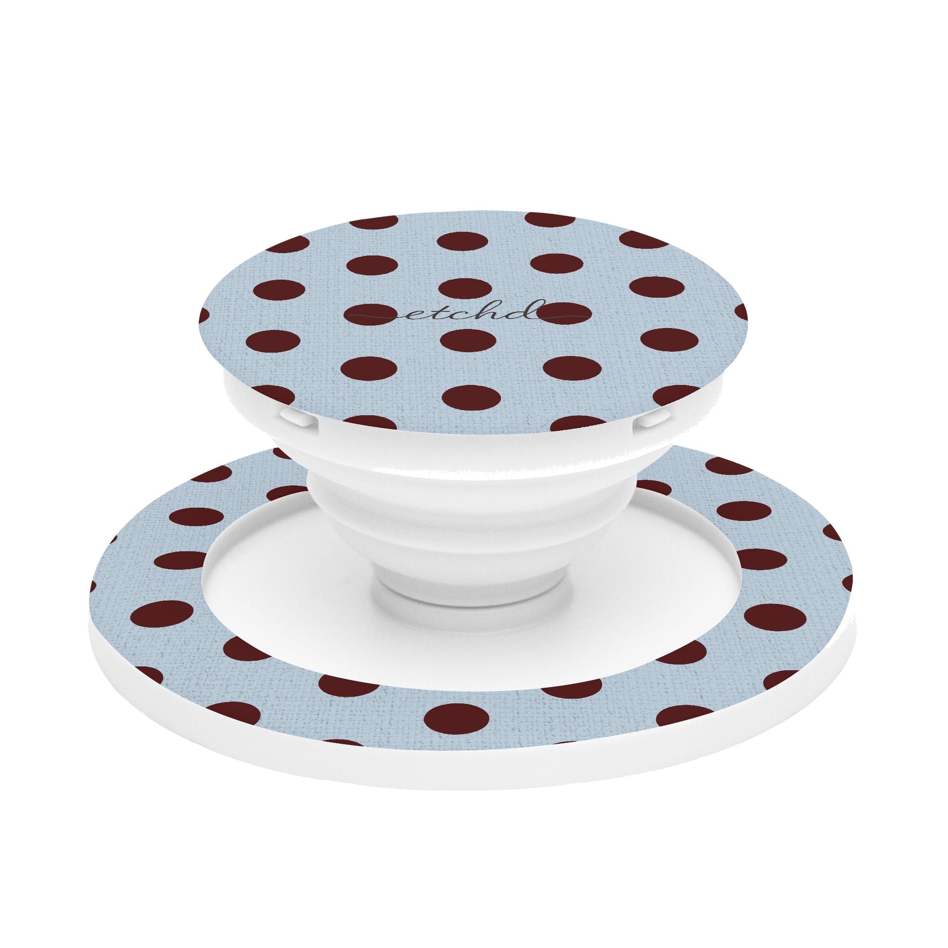 Blue & Cherry Polka Dot Phone Grip And Stand by etchd