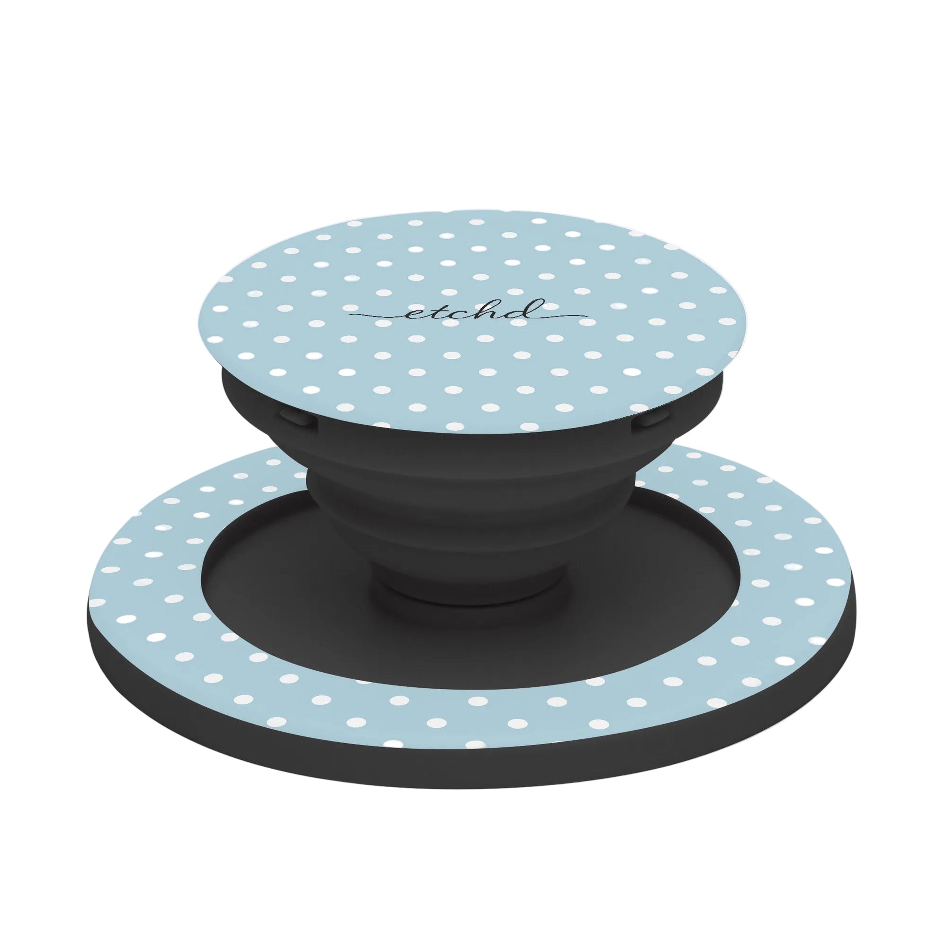 Blue White Polka Dot Phone Grip And Stand by etchd, view 6