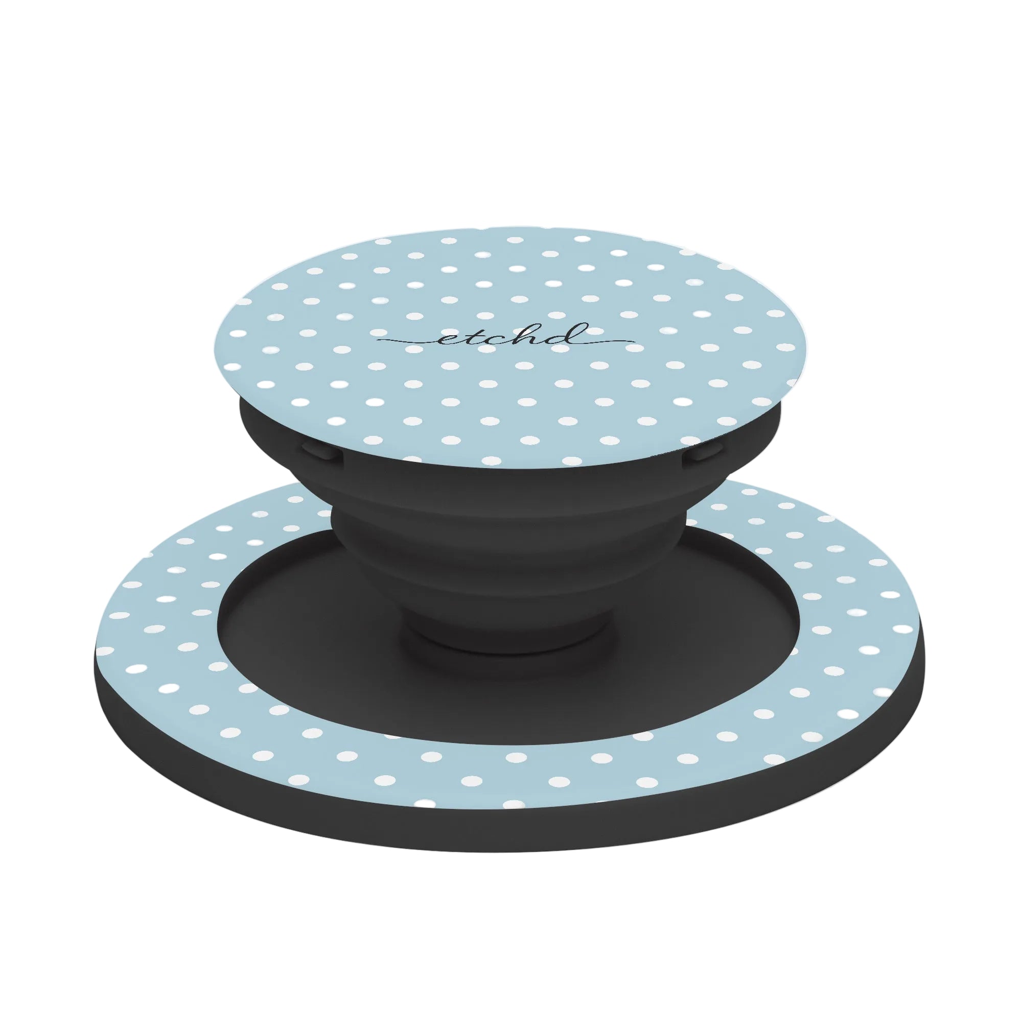 Blue White Polka Dot Phone Grip And Stand by etchd, view 6