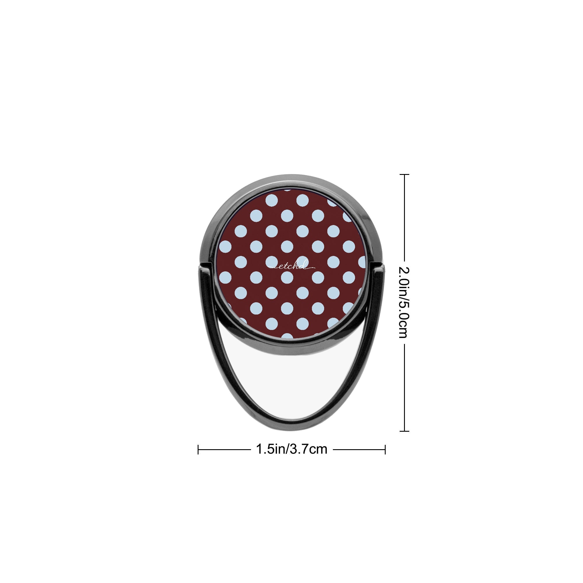 Cherry & Blue Polka Dot Phone Ring Holder by etchd, view 3