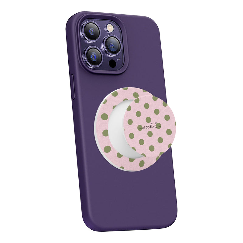 Green And Pink Polka Dot Phone Grip And Stand-zoom-