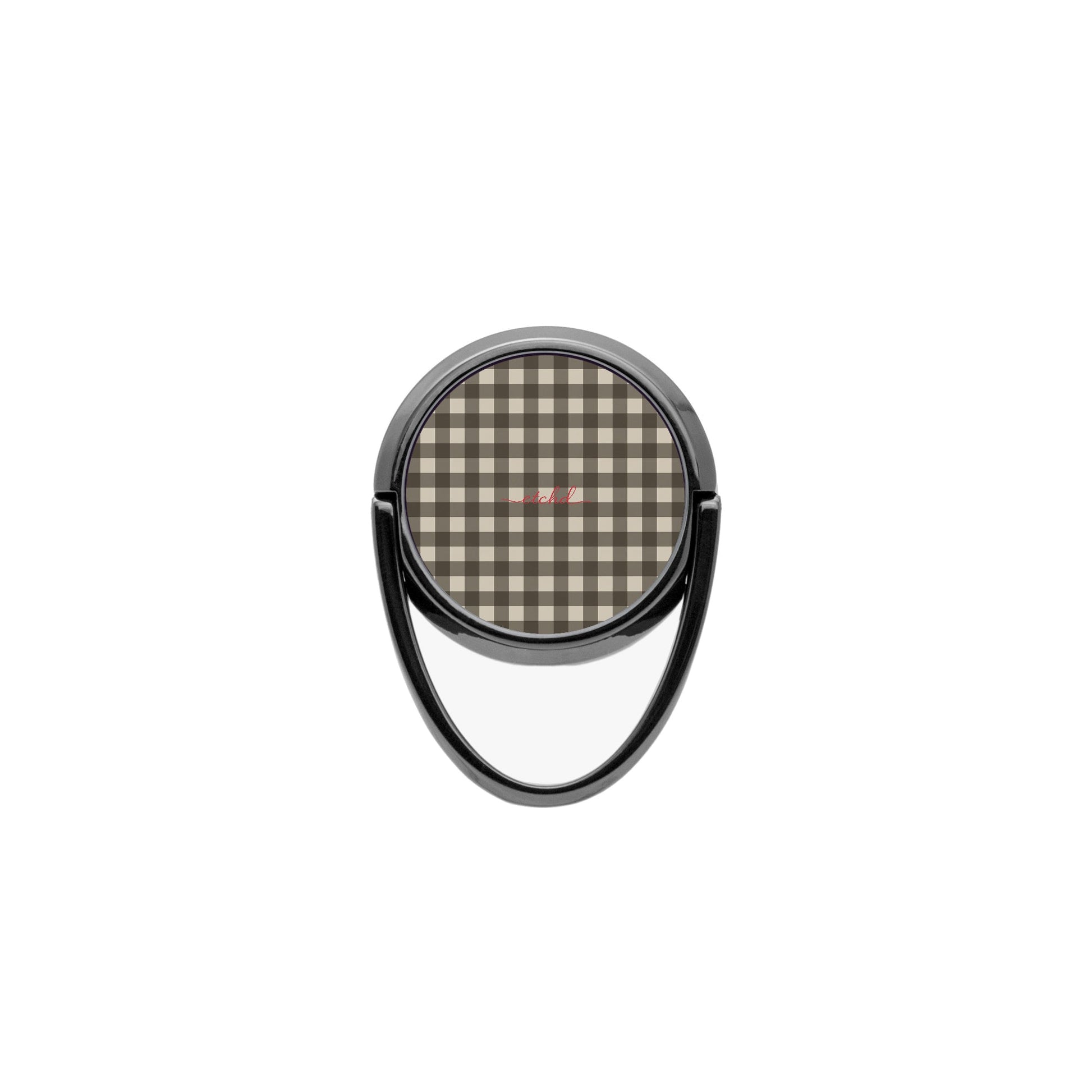 Cream & Brown Gingham Phone Ring Holder by etchd, view 4