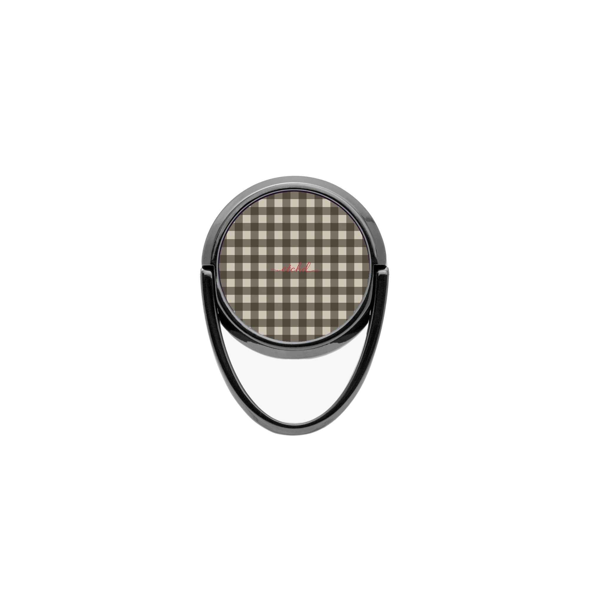 Cream & Brown Gingham Phone Ring Holder by etchd, view 4