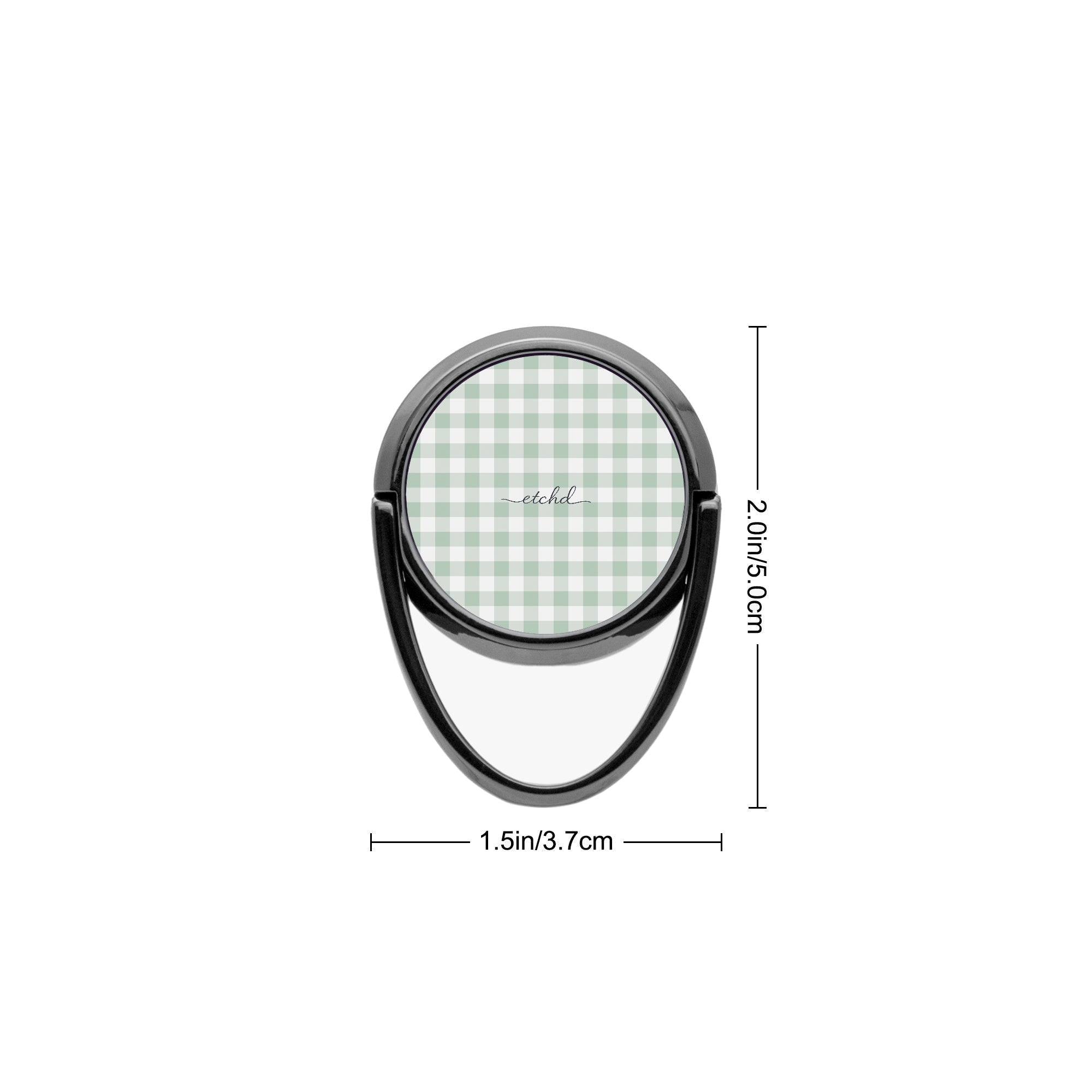 Sage & White Gingham Phone Ring Holder by etchd, view 3