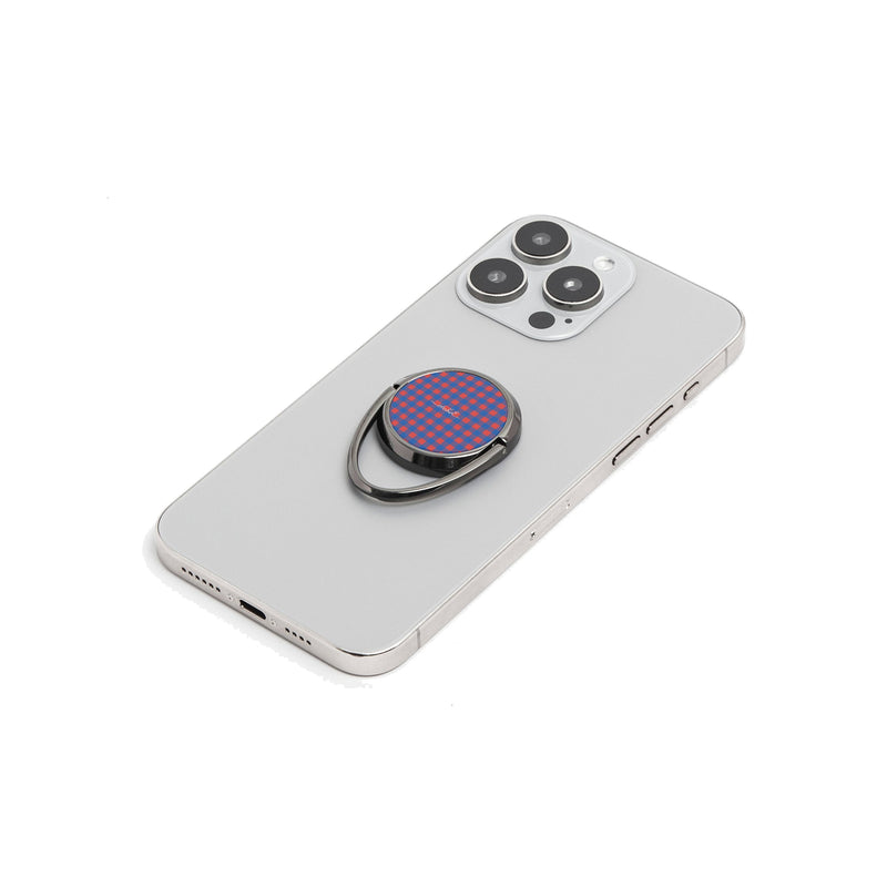 Cobalt & Poppy Gingham Anello supporto per telefono-zoom-