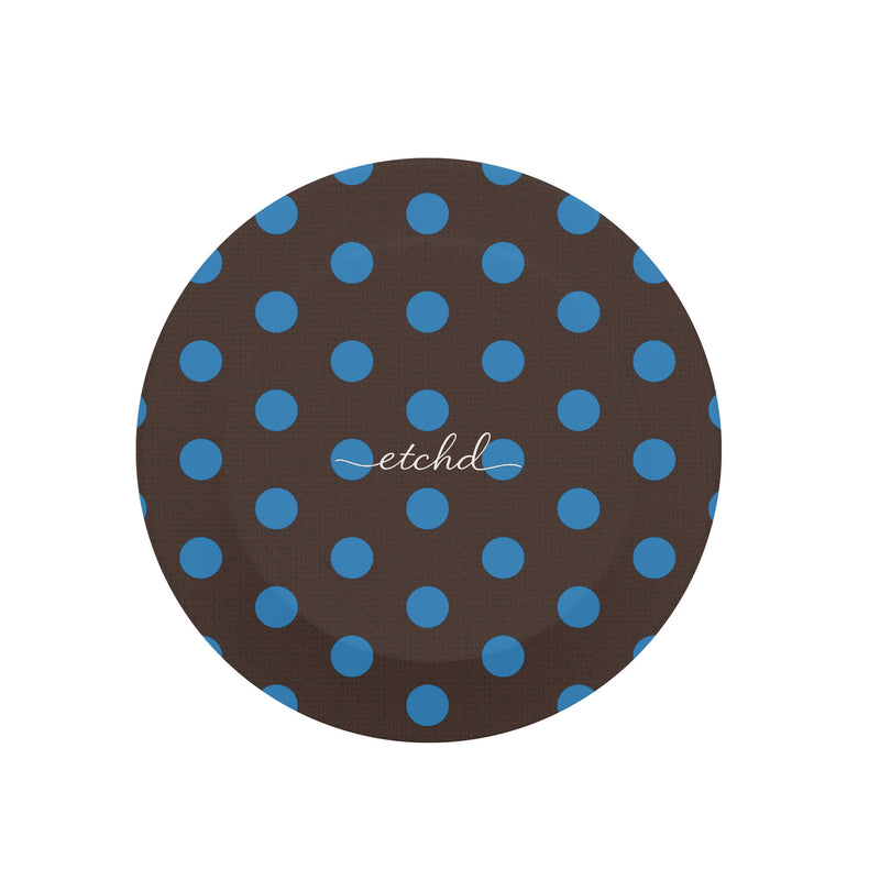 Cerulean And Espresso Polka Dot Phone Grip And Stand-zoom-