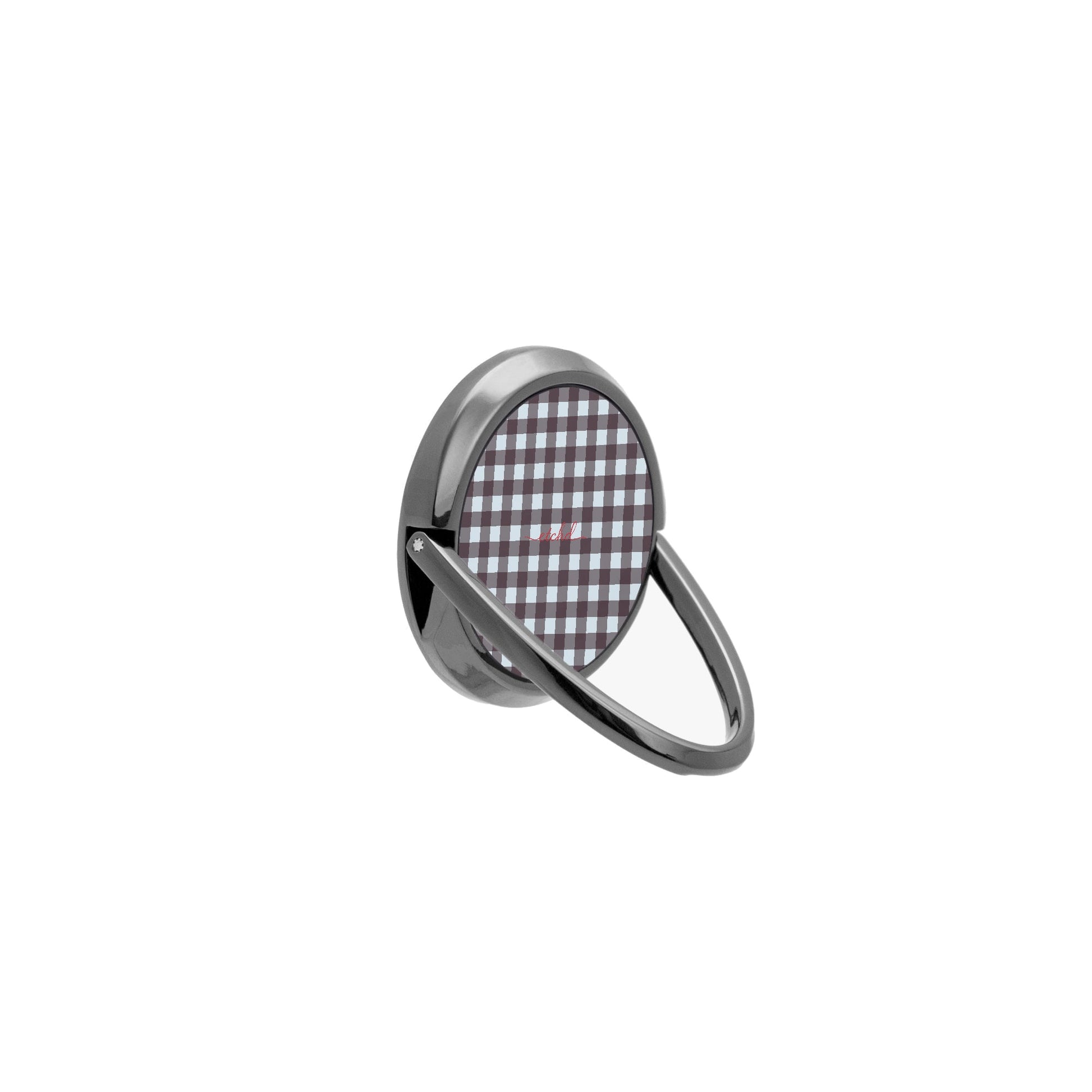 Blue & Plum Gingham Phone Ring Holder by etchd, view 8
