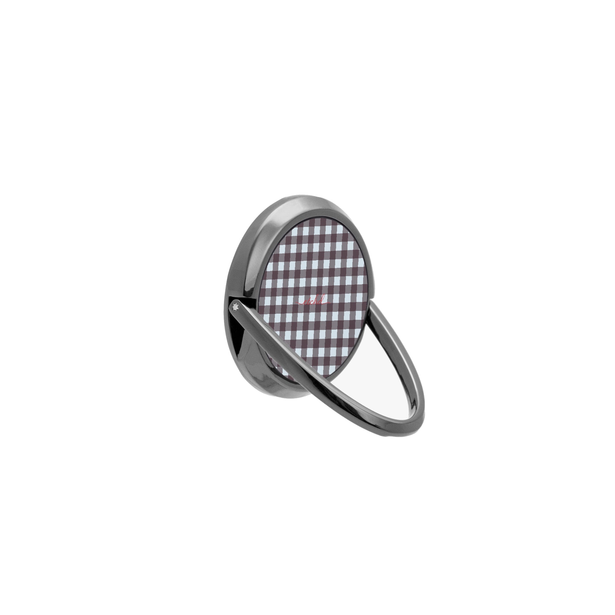 Blue & Plum Gingham Phone Ring Holder by etchd, view 8