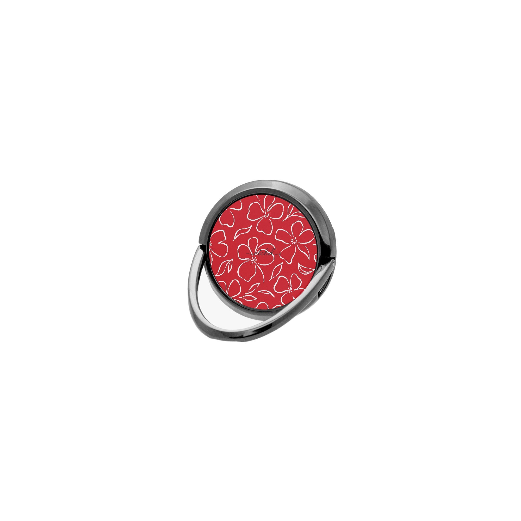 Classic Red & White Floral Phone Ring Holder by etchd