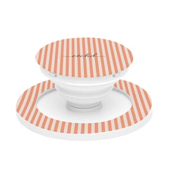 Coral & Cream Striped Phone Grip And Stand by etchd
