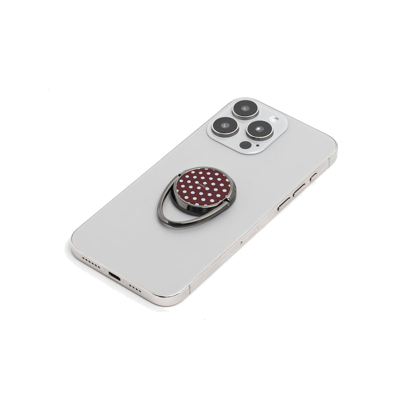 Cherry & Blue Polka Dot Handy-Ring-Halterung-zoom-