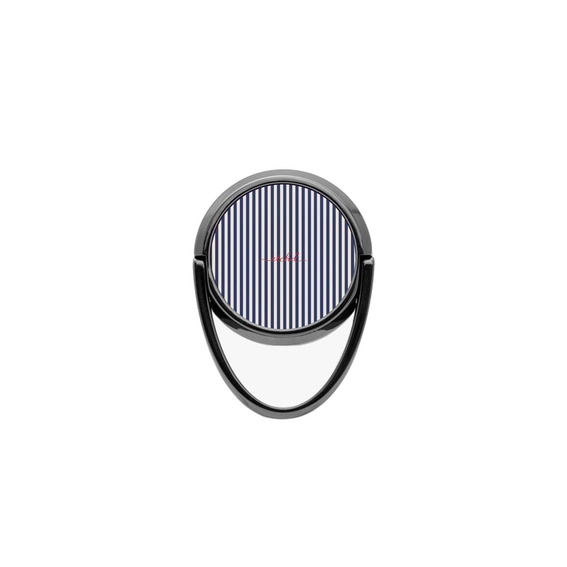 Navy & Cream Striped Phone Ring Holder-zoom-