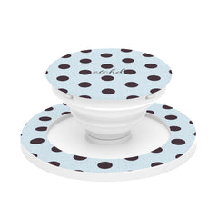 Plum And Blue Polka Dot Phone Grip And Stand by etchd