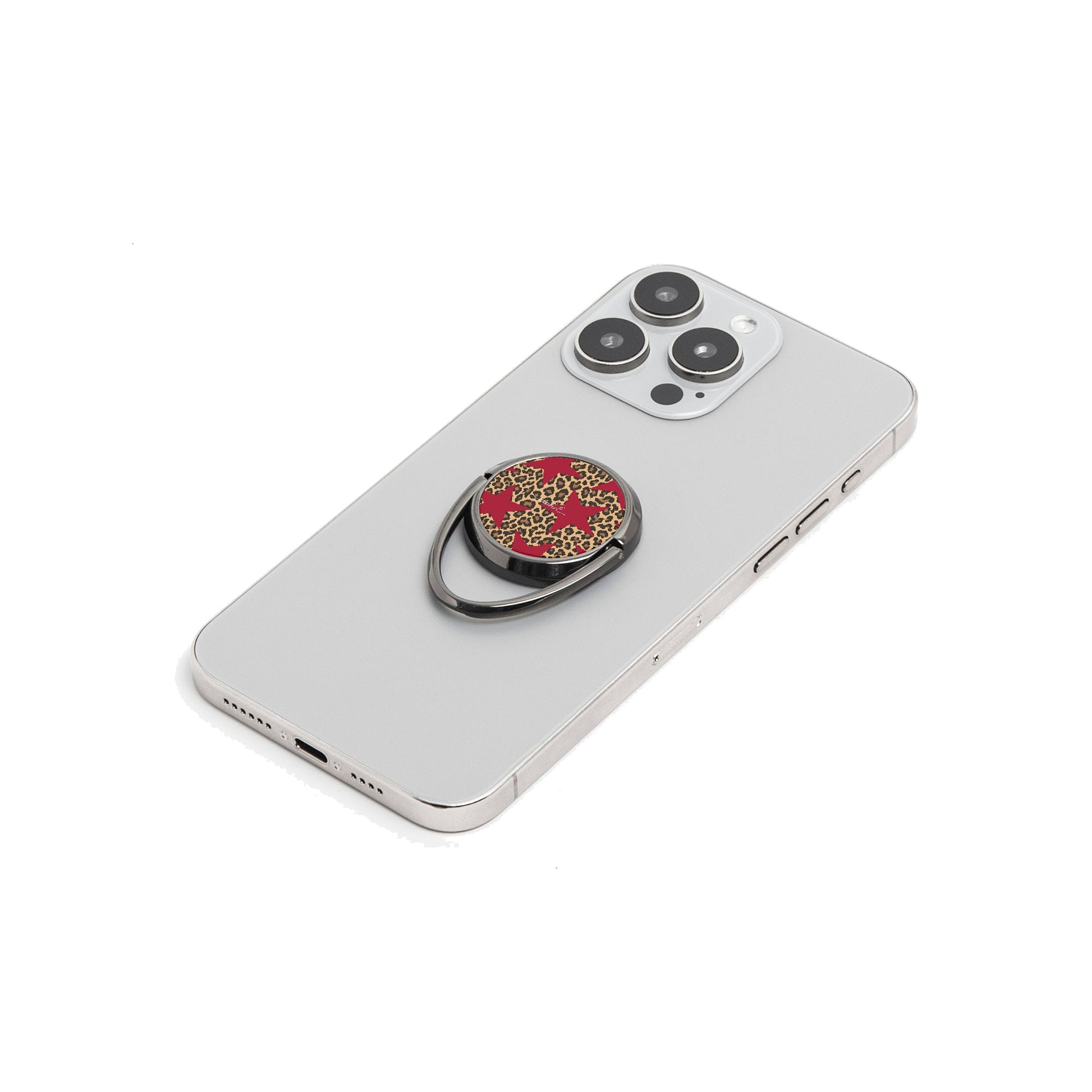 Leopard & Red Stars Phone Ring Holder by etchd, view 6