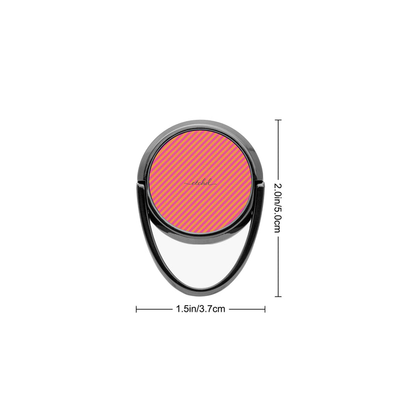 Pink And Orange Striped Diagonal Phone Ring Holder-zoom-