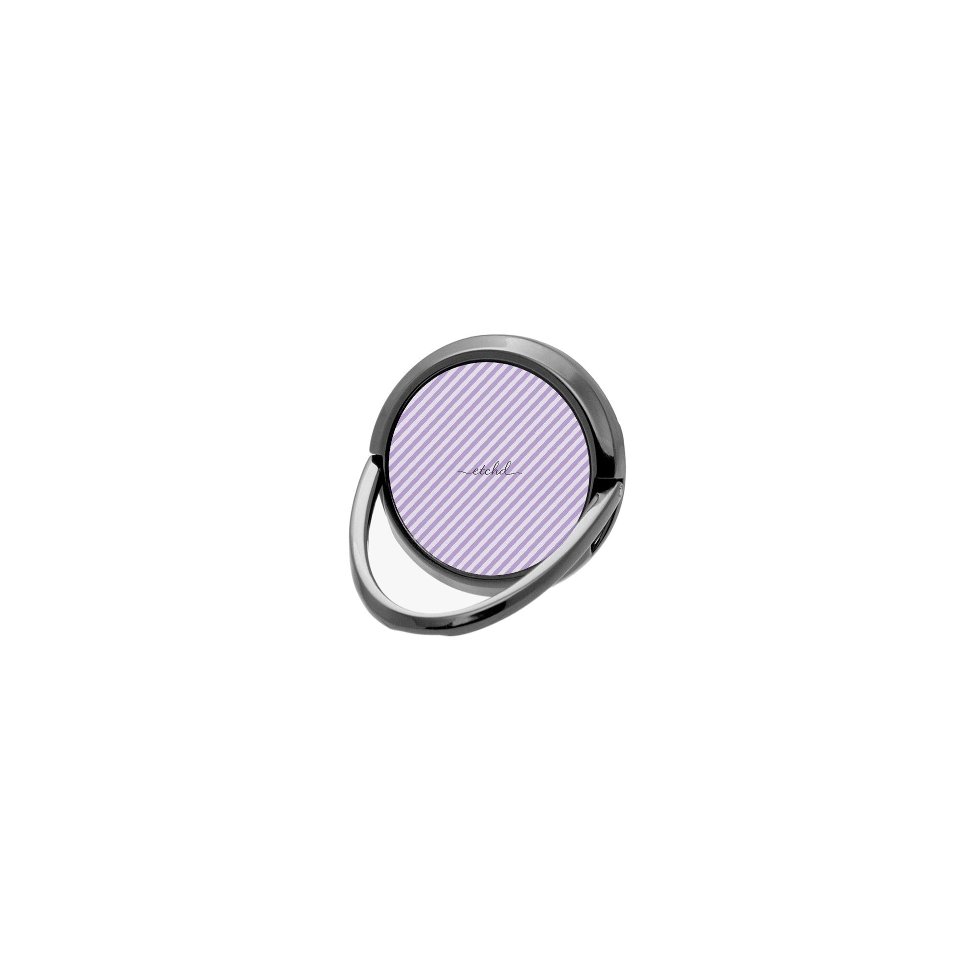 Lilac & Cream Striped Diagonal Phone Ring Holder by etchd