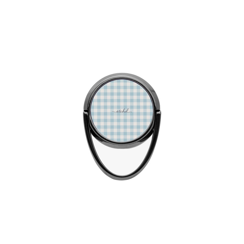 Cornflower & White Gingham Anello supporto per telefono-zoom-