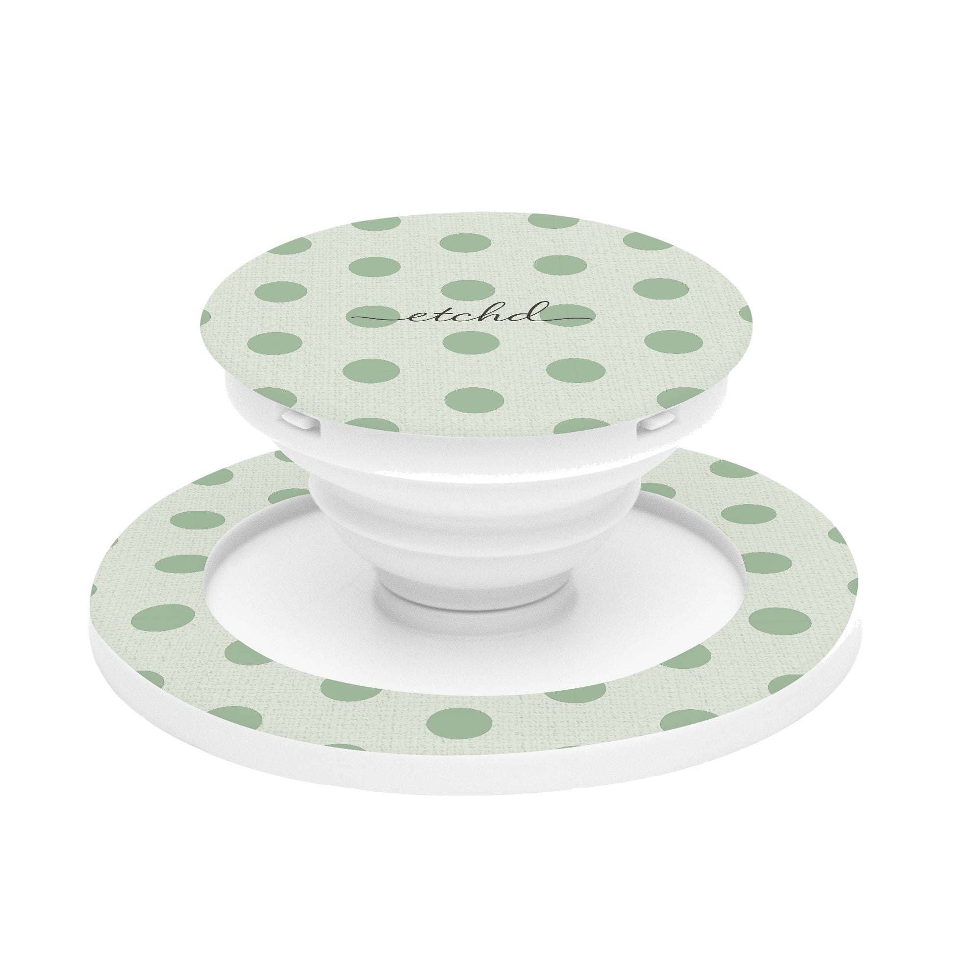 Sage Polka Dot Phone Grip And Stand by etchd