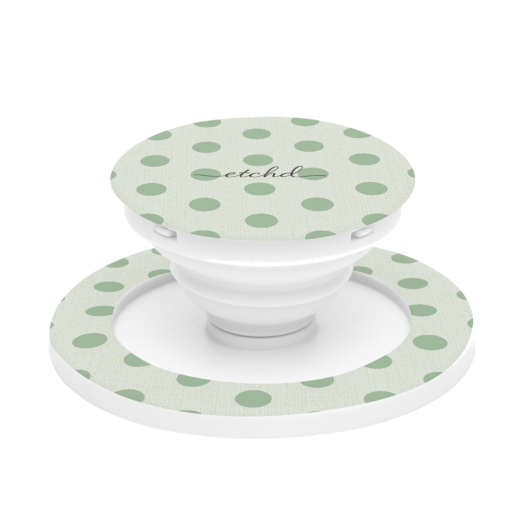 Sage Polka Dot Phone Grip And Stand by etchd