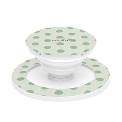 Sage Polka Dot Phone Grip And Stand by etchd