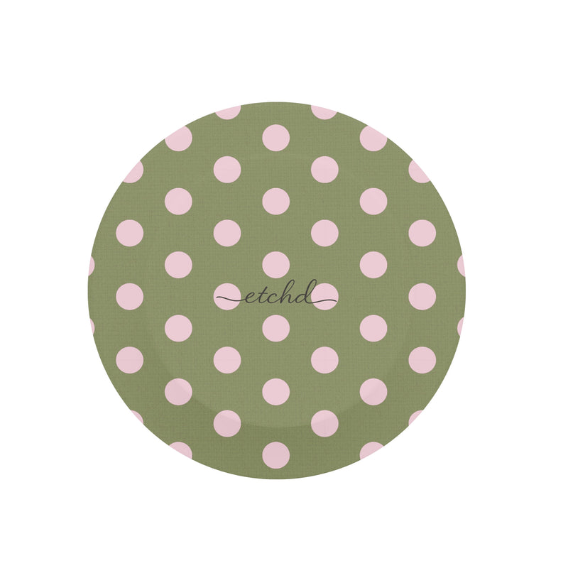 Pink And Green Polka Dot Handy-Halterung mit Ständer-zoom-