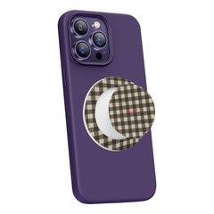 Cream & Brown Gingham Phone Grip And Stand by etchd, view 7