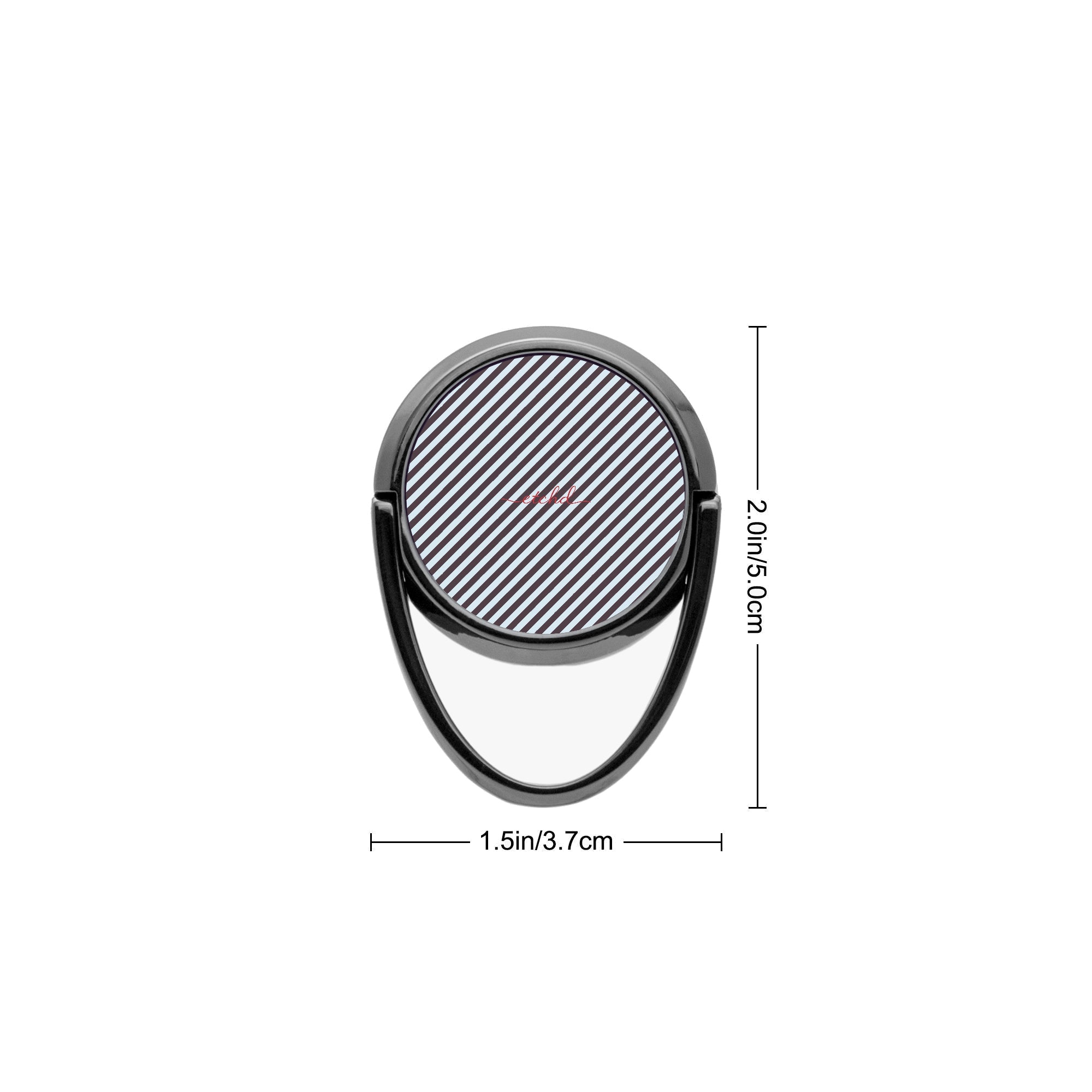 Plum And Blue Striped Diagonal Phone Ring Holder by etchd, view 3