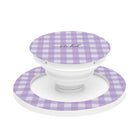 Lilac & Cream Gingham Anello e supporto per telefono