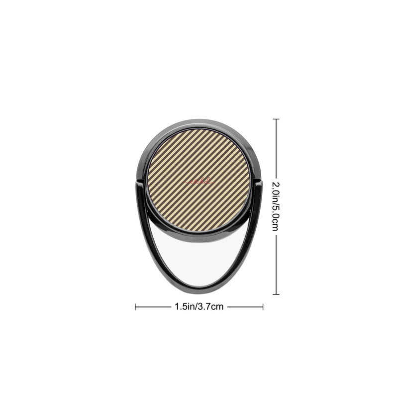 Butter Yellow And Brown Striped Diagonal Phone Ring Holder-zoom-