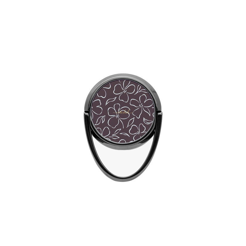 Plum & Blue Floral Phone Ring Holder-zoom-