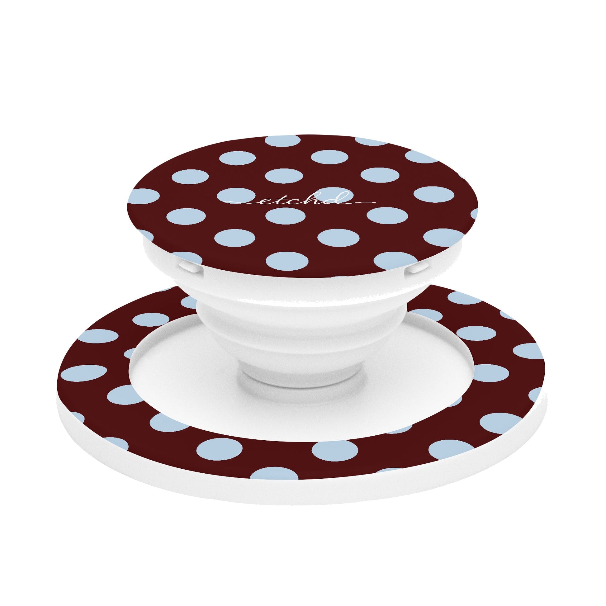 Cherry & Blue Polka Dot Phone Grip And Stand by etchd