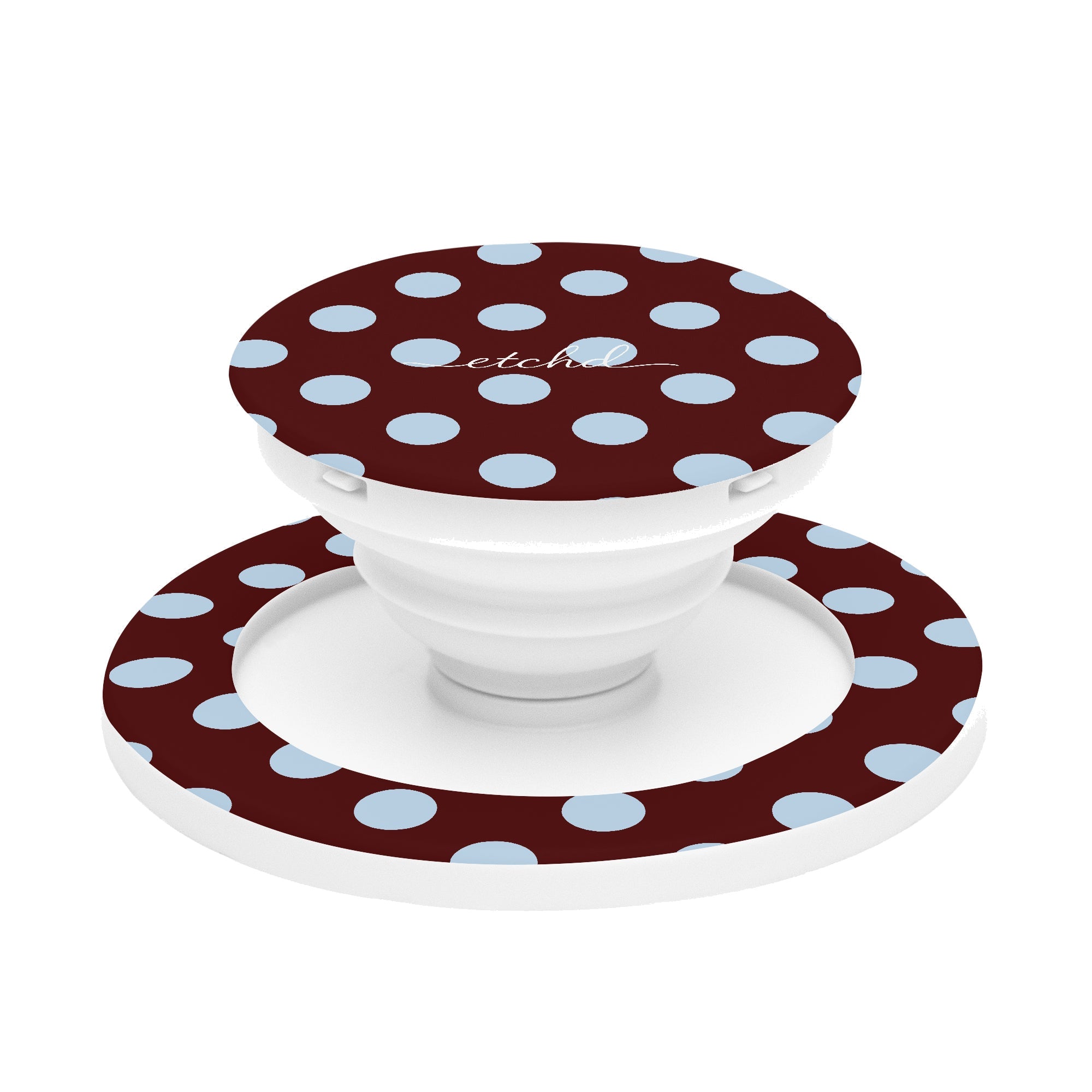 Cherry & Blue Polka Dot Phone Grip And Stand by etchd
