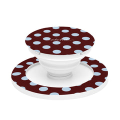 Cherry & Blue Polka Dot Phone Grip And Stand by etchd
