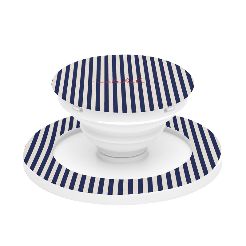 Navy & Cream Striped Phone Grip And Stand-zoom-
