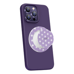 Cream & Lilac Polka Dot Phone Grip And Stand by etchd, view 7