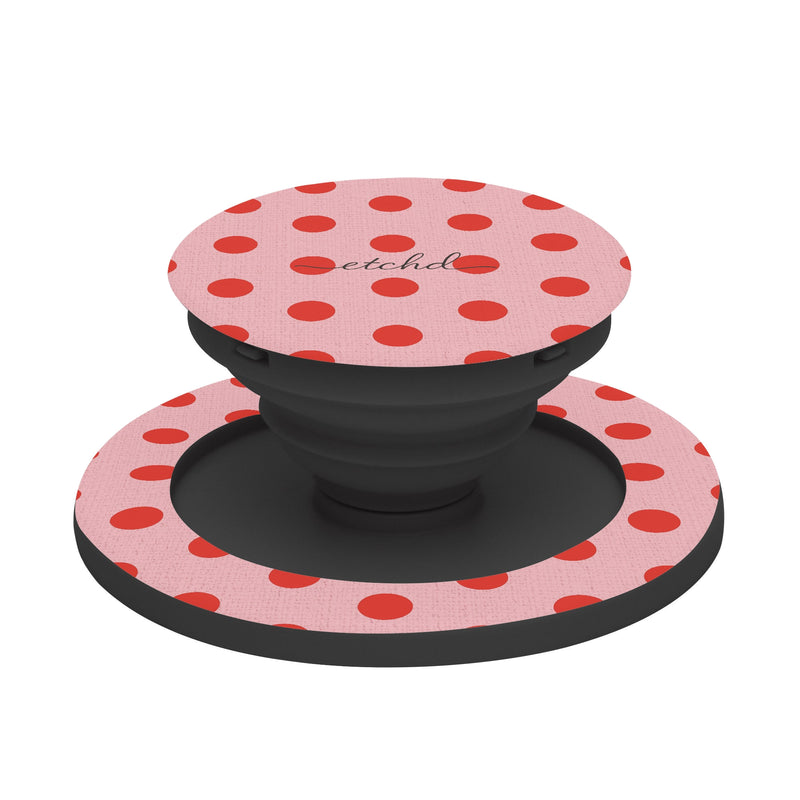 Poppy And Blush Polka Dot Phone Grip And Stand-zoom-