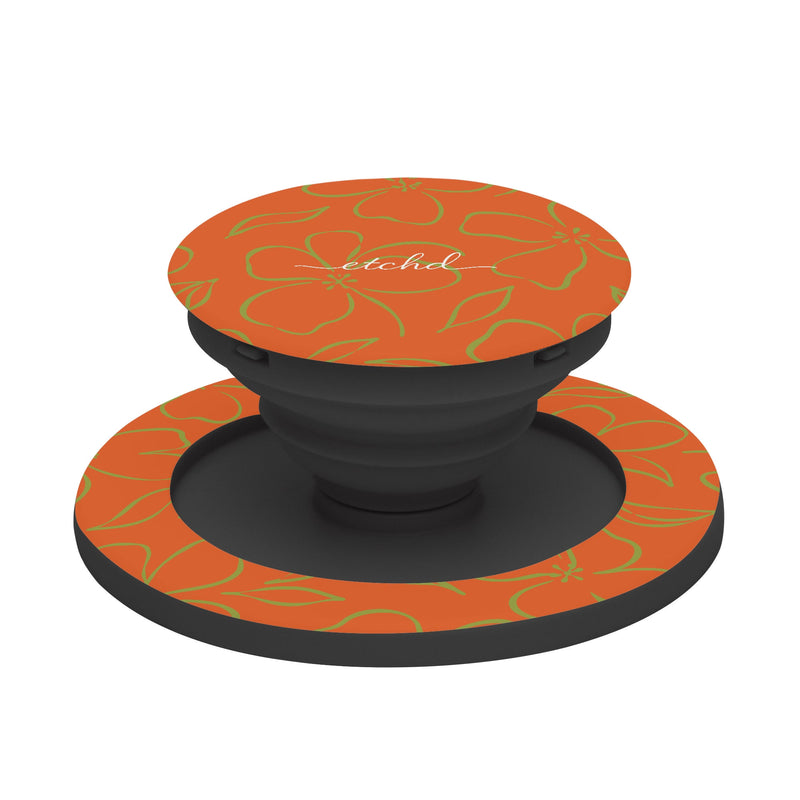 Persimmon & Wasabi Floral Phone Grip And Stand-zoom-