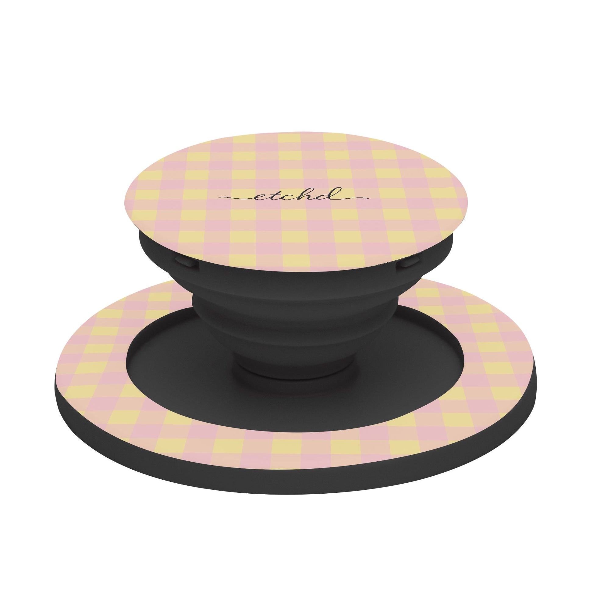 Butter & Pink Gingham Phone Grip And Stand by etchd, view 6