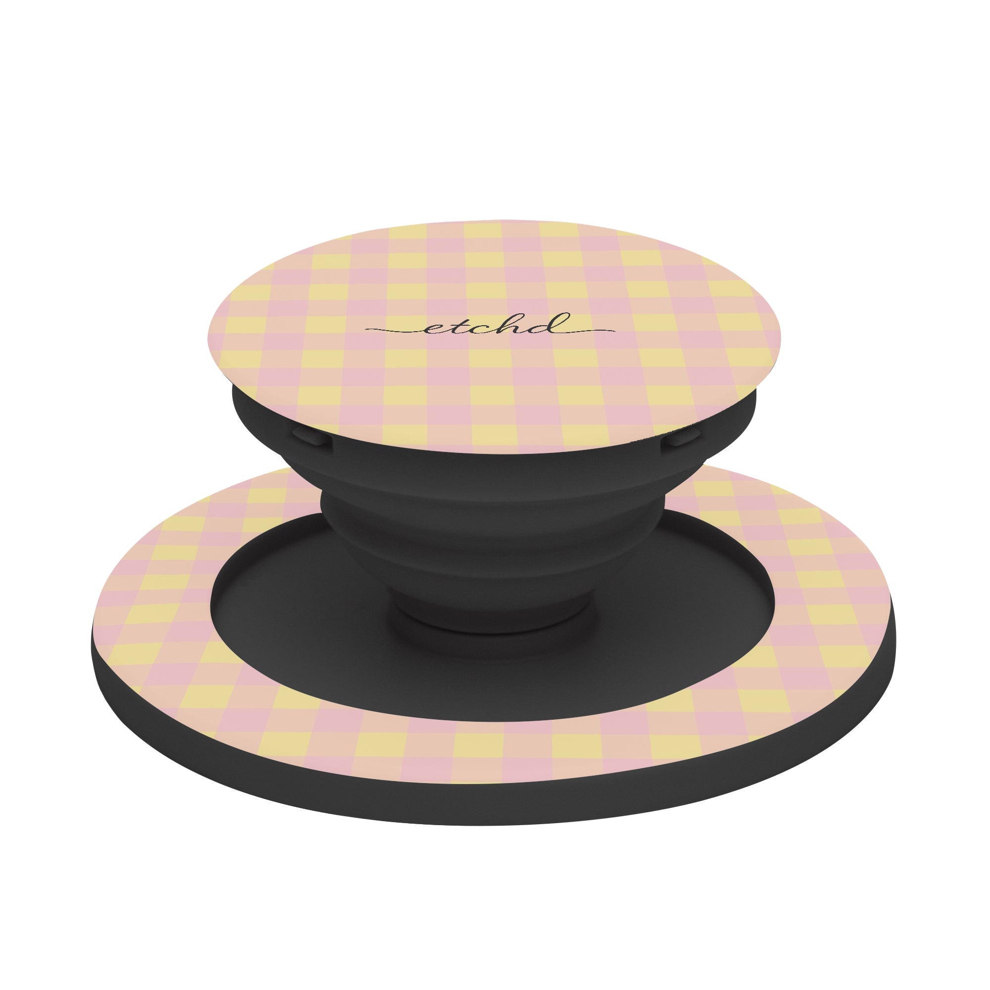 Butter & Pink Gingham Phone Grip And Stand by etchd, view 6
