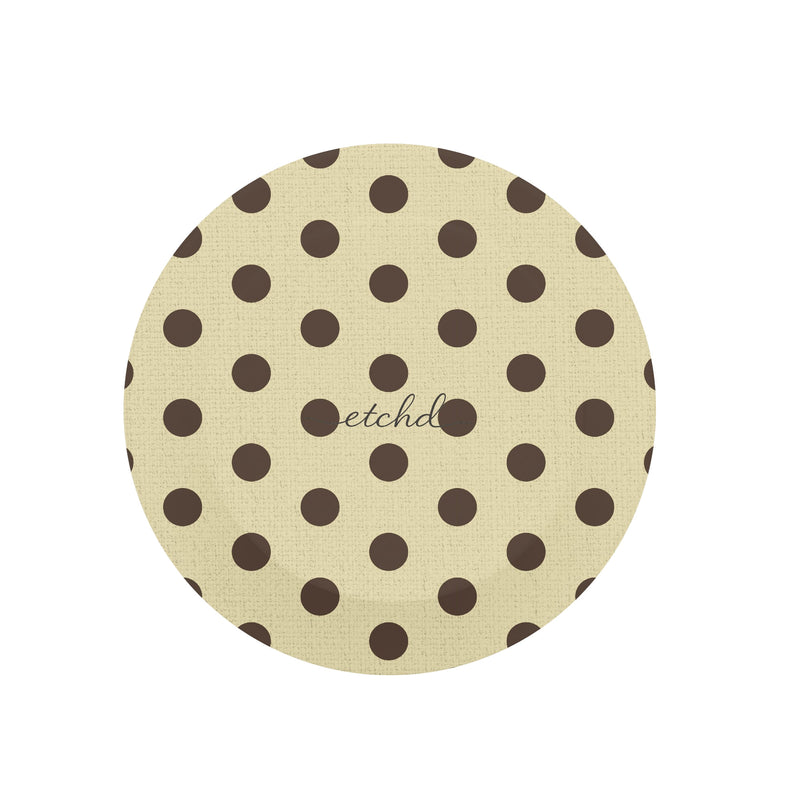 Butter Yellow And Brown Polka Dot Handy-Halterung und Ständer-zoom-