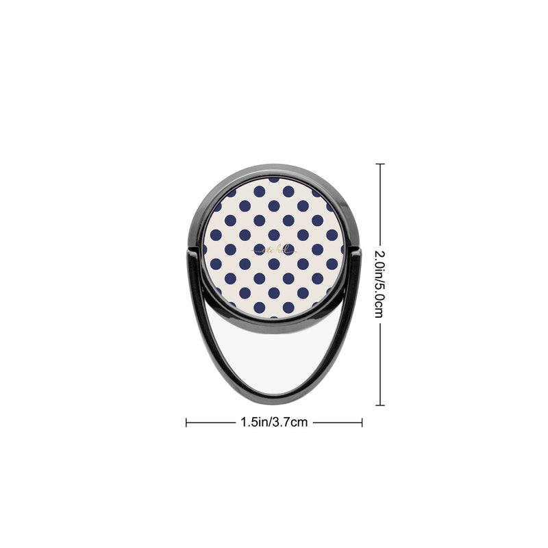 Navy & Cream Polka Dot Phone Ring Holder-zoom-