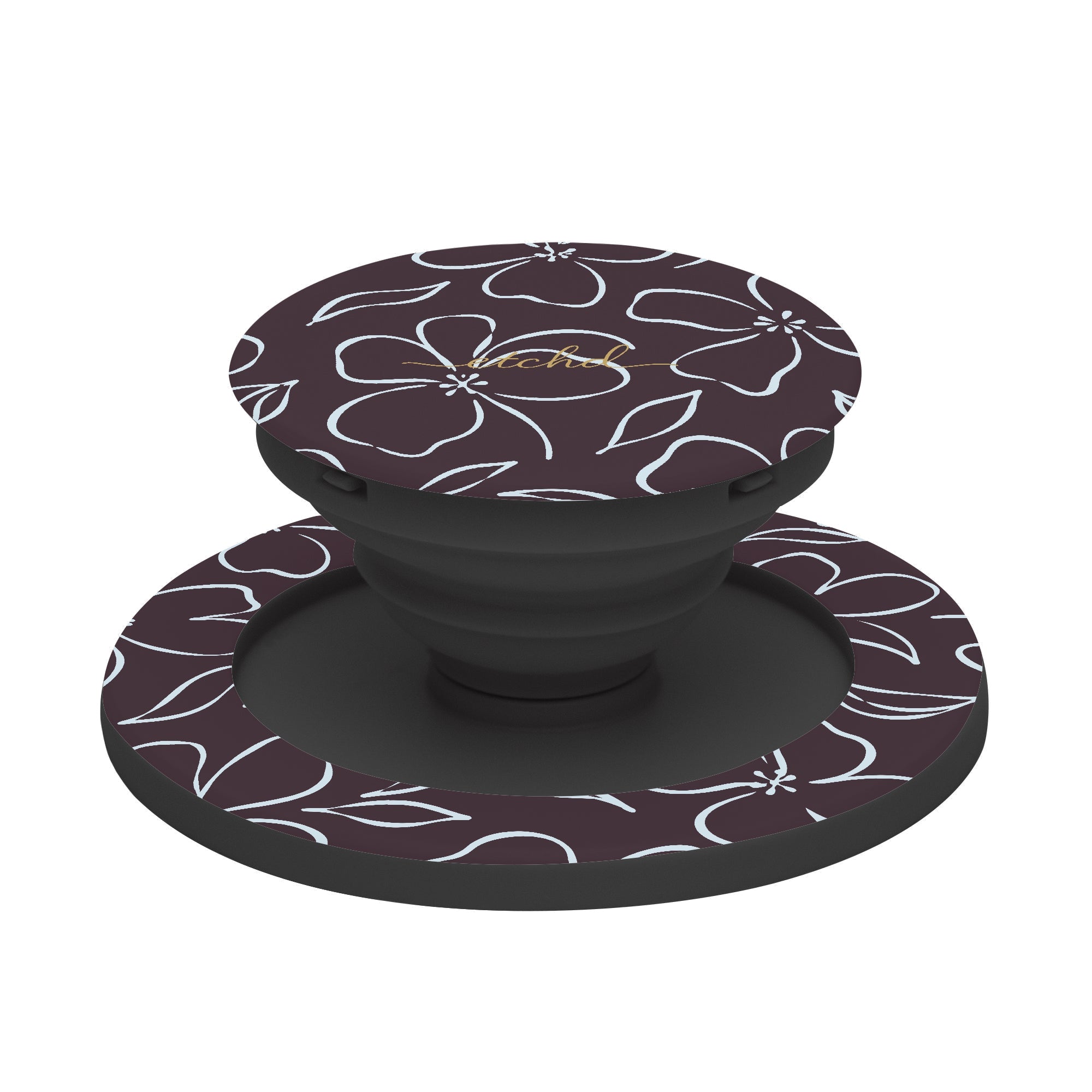 Plum & Blue Floral Phone Grip And Stand by etchd, view 6