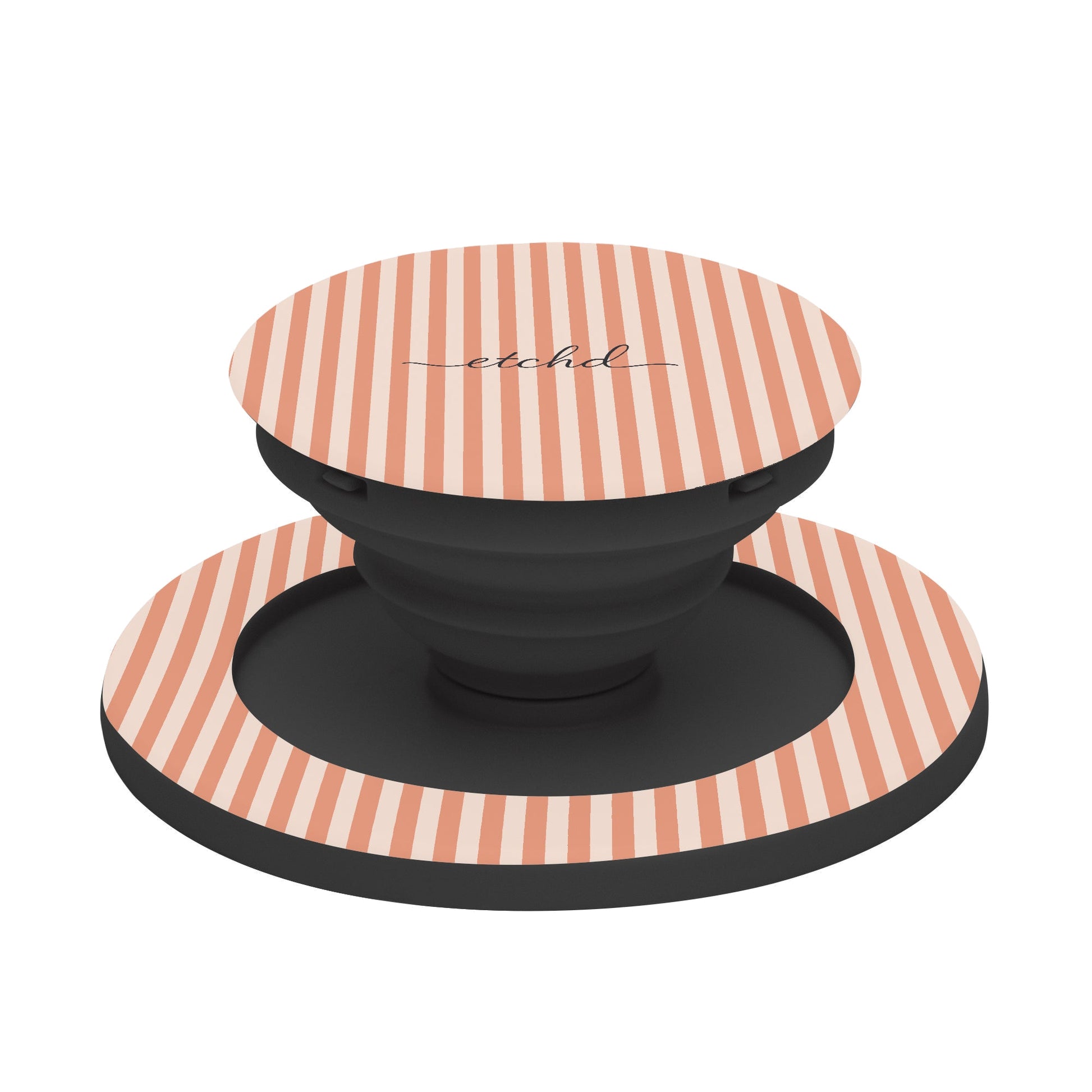 Coral & Cream Striped Phone Grip And Stand by etchd, view 6
