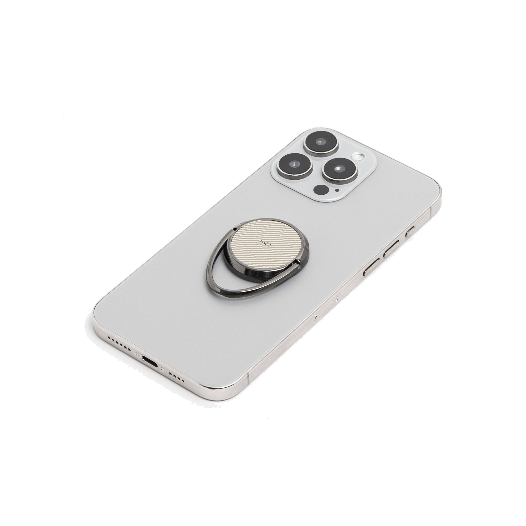Neutral Striped Diagonal Phone Ring Holder by etchd, view 6