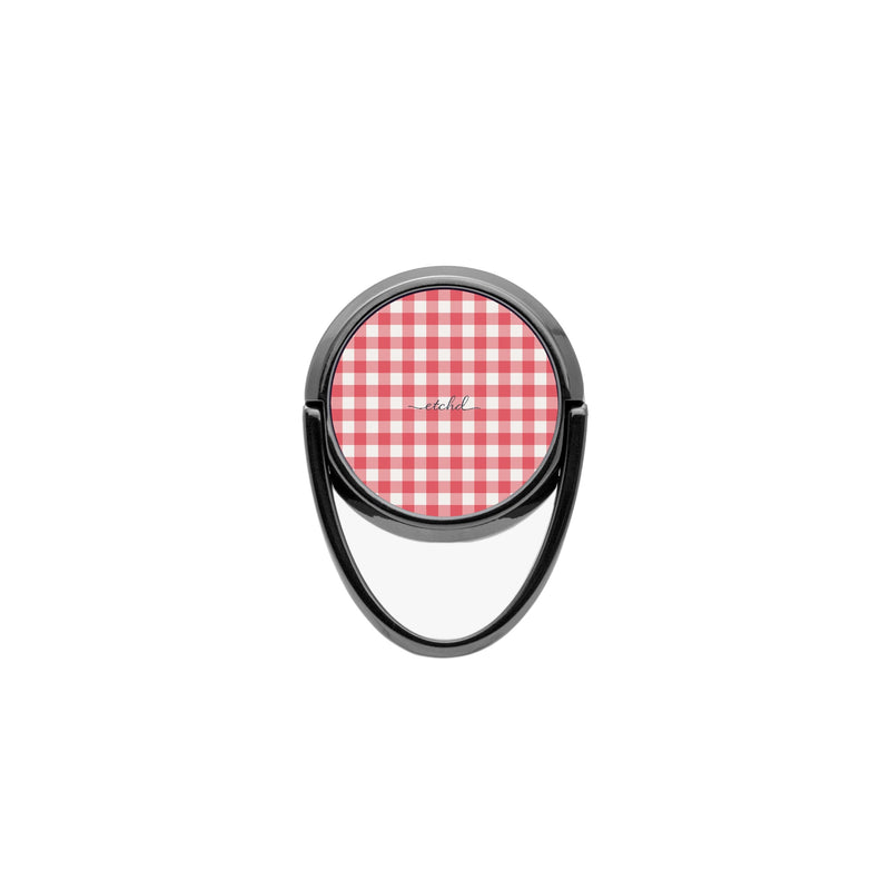 Cherry & White Gingham Anello supporto per telefono-zoom-