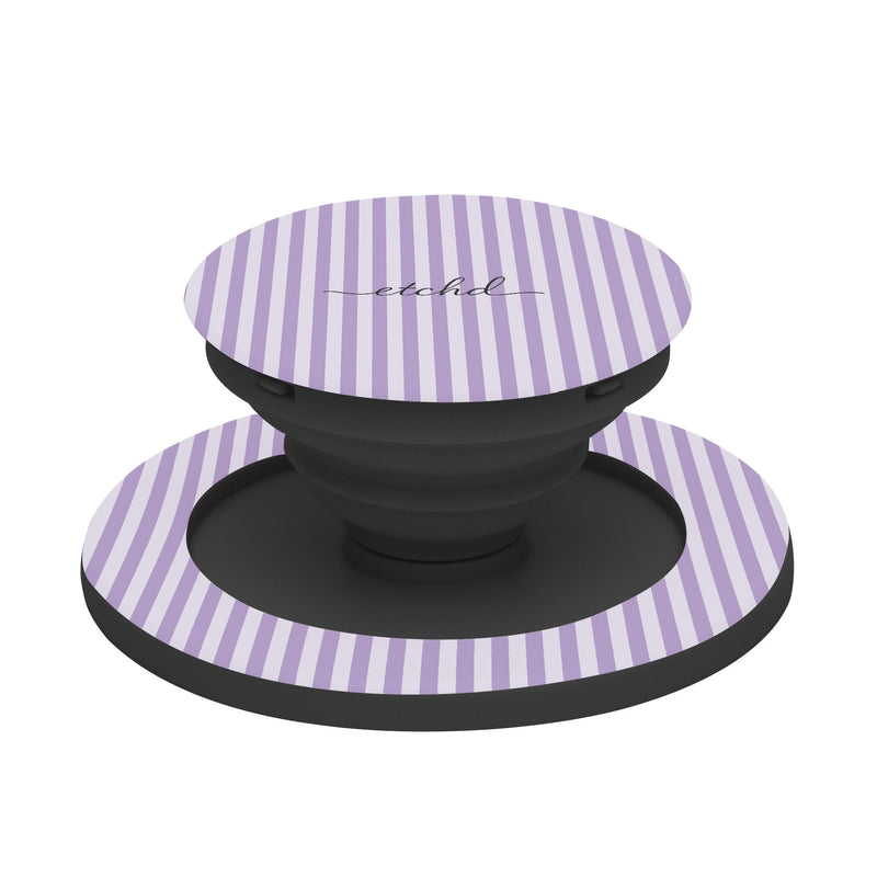 Lilac & Cream Striped Phone Grip And Stand-zoom-