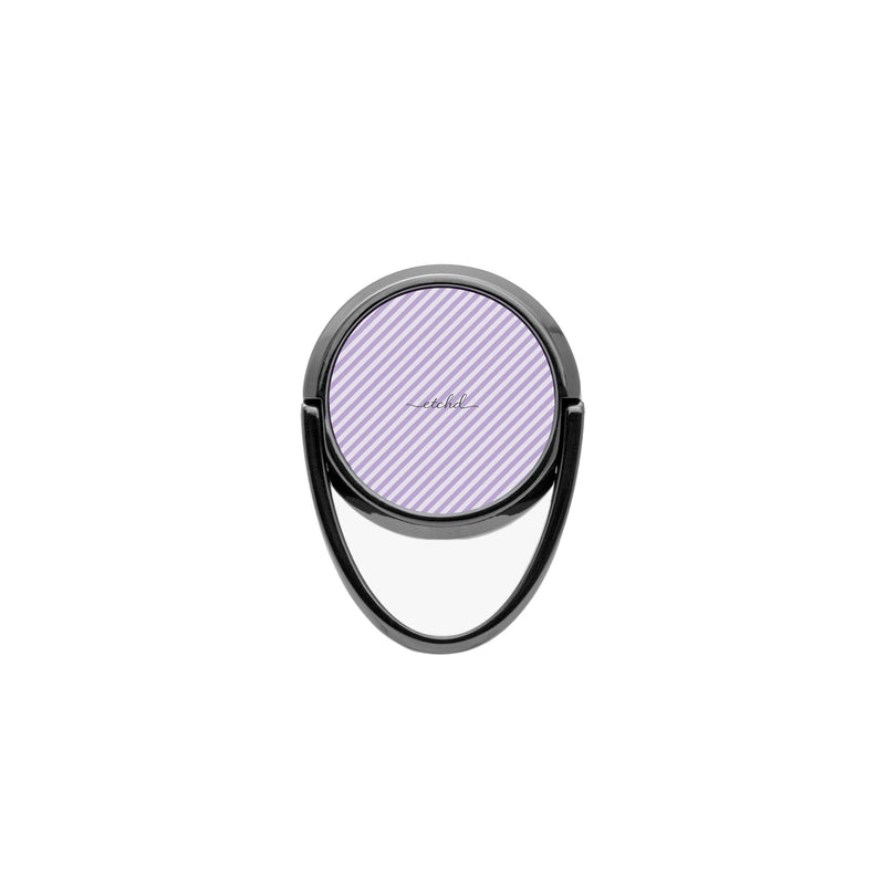 Lilac & Cream Striped Diagonal Handy-Ring-Halterung-zoom-