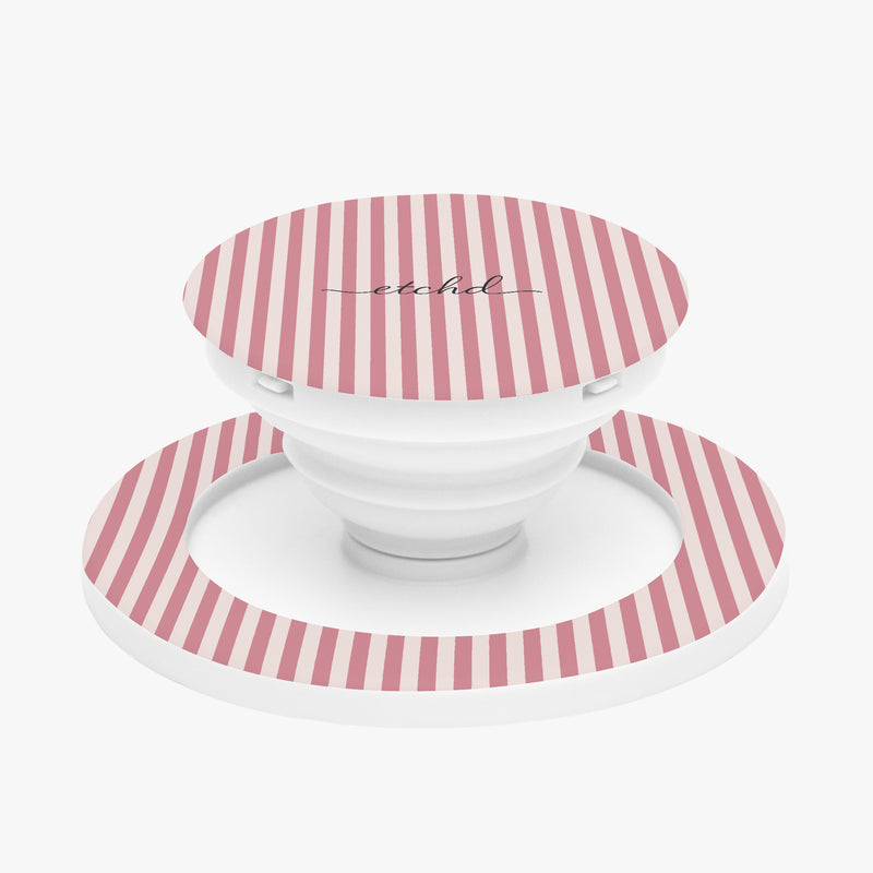 Blush & Cream Striped Phone Grip And Stand-zoom-